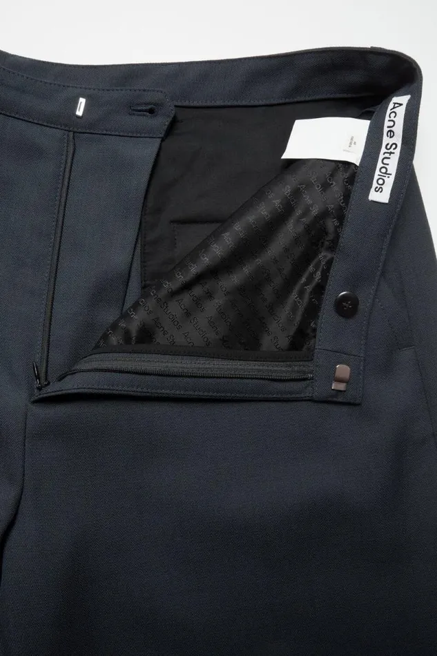 Acne Studios Wool Blend Trousers Dark Navy Men Trousers Acne Studios Wool Blend Trousers Dark Navy Men Trousers