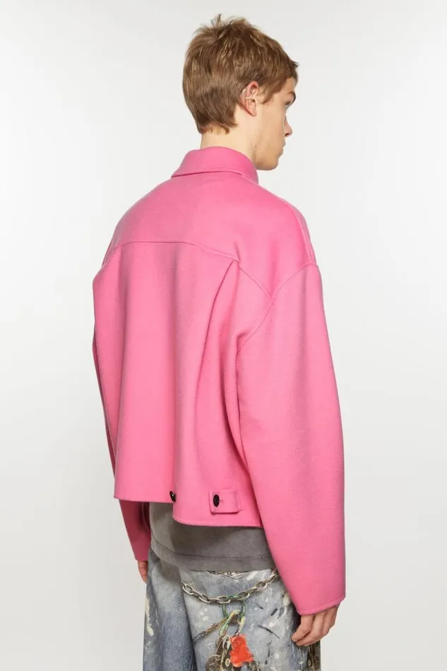 Acne Studios Wool Zipper Jacket Bubble Pink Men Outerwear Acne Studios Wool Zipper Jacket Bubble Pink Men Outerwear