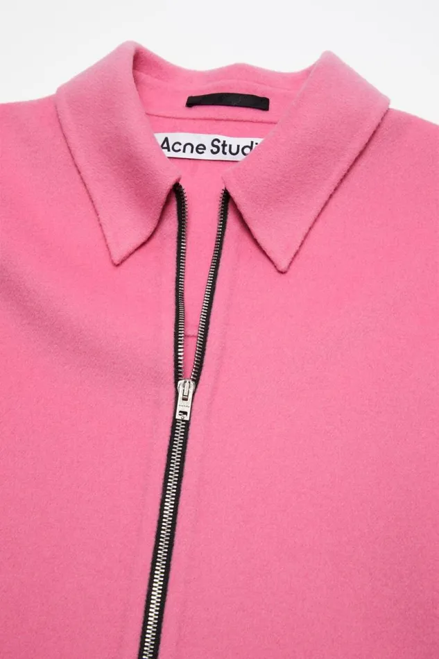 Acne Studios Wool Zipper Jacket Bubble Pink Men Outerwear Acne Studios Wool Zipper Jacket Bubble Pink Men Outerwear