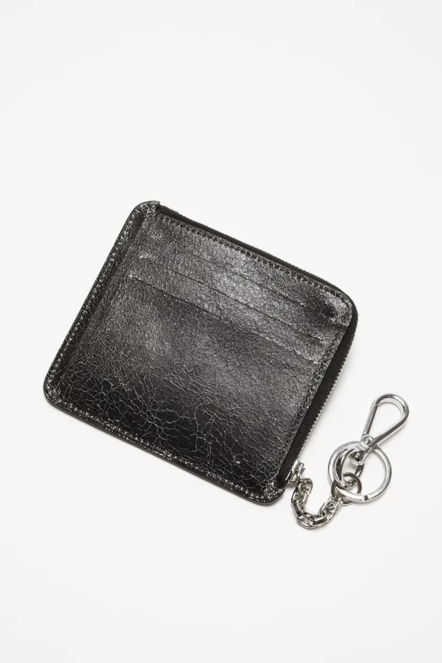 Acne Studios Zip Leather Wallet Black Women Small Leather Goods