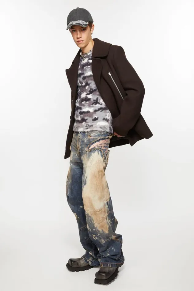 Acne Studios Zipper Wool Coat Maroon Red Men Outerwear