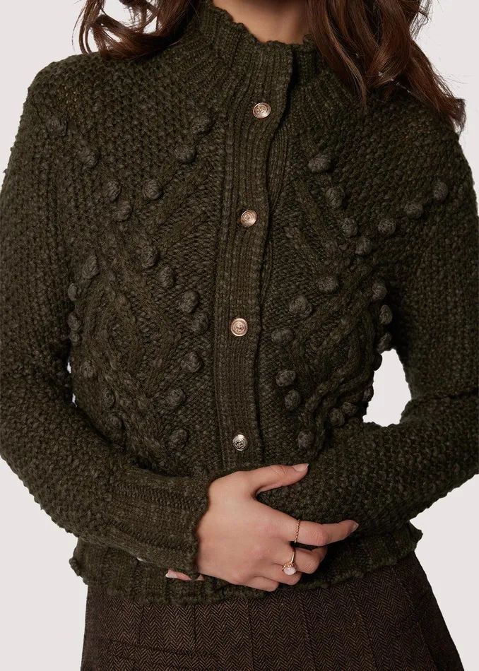Adelina Cardigan Green Women Lost Wander Sweaters