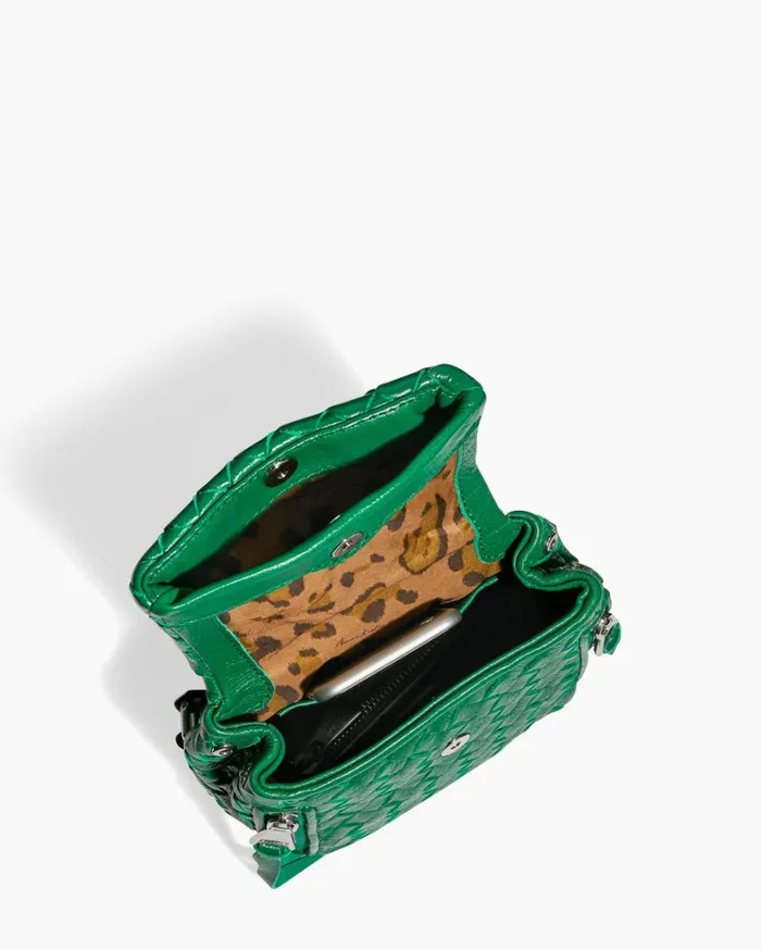 Aimee Kestenberg Backpacks Women Bali Mini Backpack Kelly Green Woven