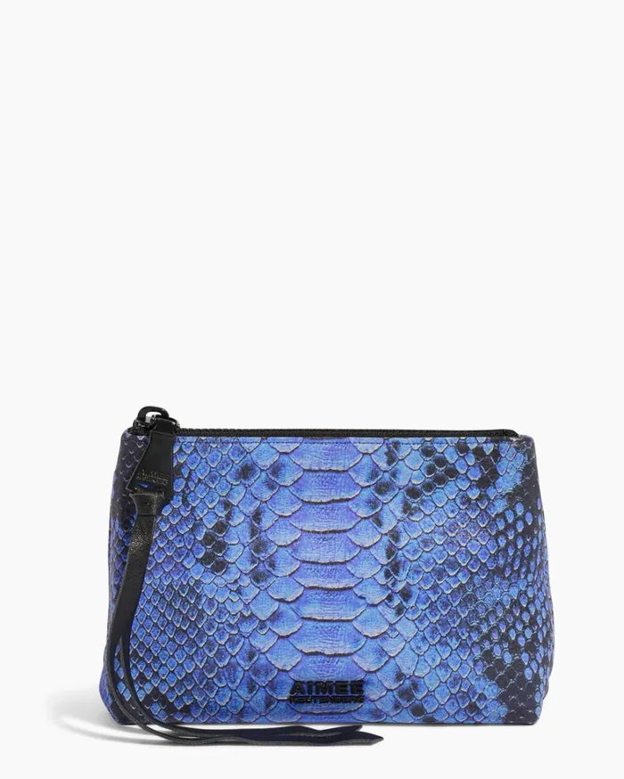 Aimee Kestenberg Clutches Women Fair Game Pouch Blue Cobra
