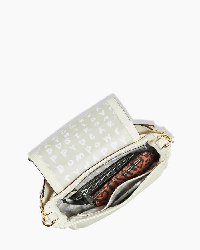 Aimee Kestenberg Crossbody Bags Women All For Love Saddle Crossbody Vanilla Leaf Embroidery