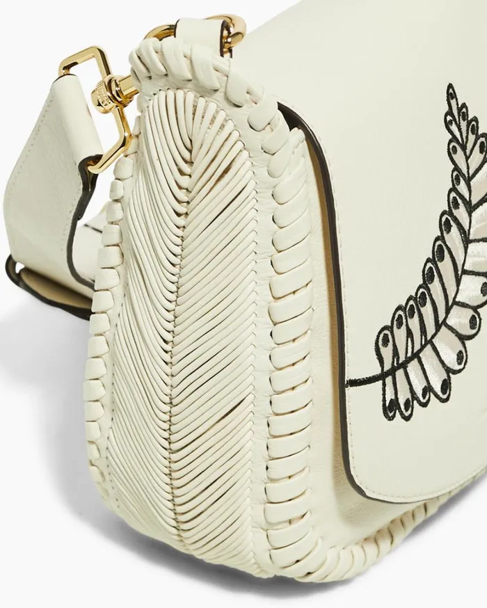 Aimee Kestenberg Crossbody Bags Women All For Love Saddle Crossbody Vanilla Leaf Embroidery