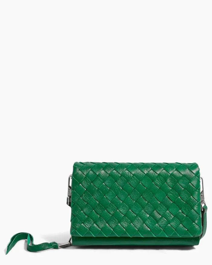 Aimee Kestenberg Crossbody Bags Women Bali Wallet Crossbody Kelly Green Woven