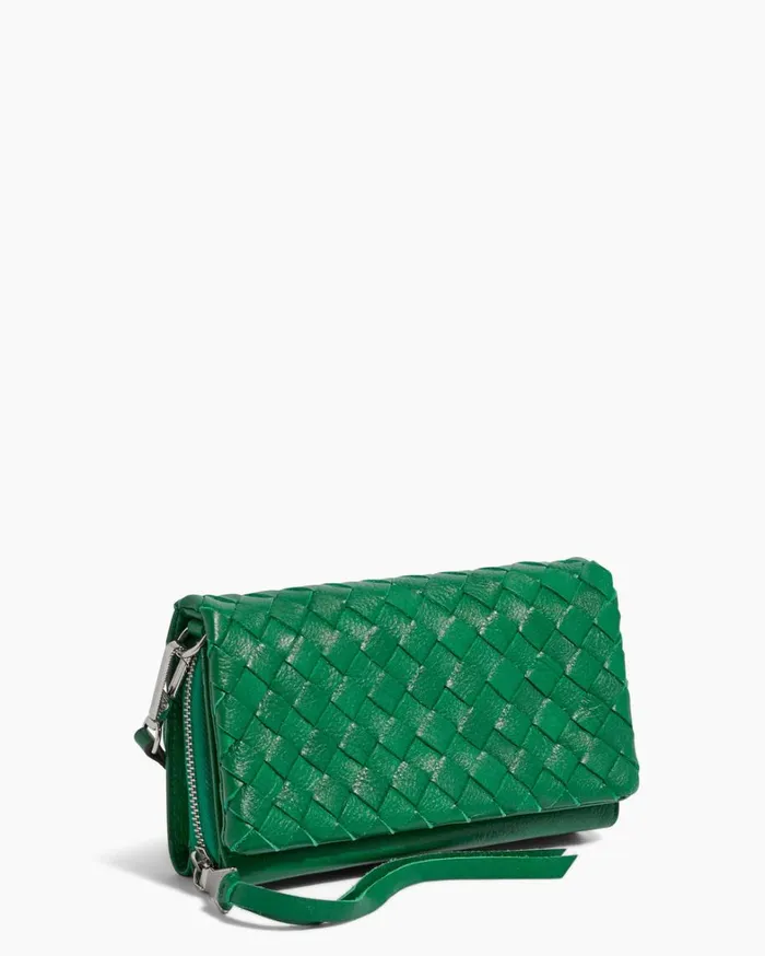 Aimee Kestenberg Crossbody Bags Women Bali Wallet Crossbody Kelly Green Woven