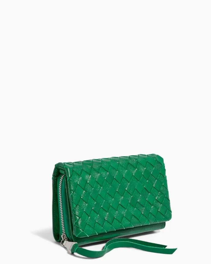 Aimee Kestenberg Crossbody Bags Women Bali Wallet Crossbody Kelly Green Woven