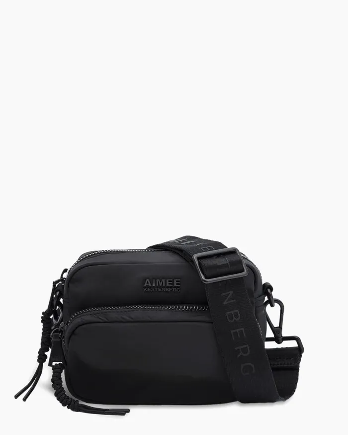 Aimee Kestenberg Crossbody Bags Women Nylon Camera Crossbody Black With Shiny Black