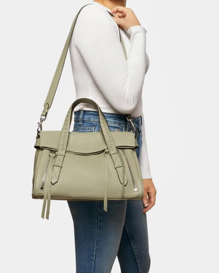 Aimee Kestenberg Satchels Women Bali Double Entry Satchel Tea Tree Chevron