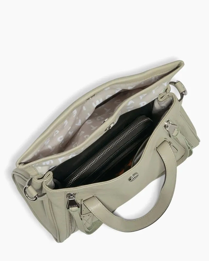 Aimee Kestenberg Satchels Women Bali Double Entry Satchel Tea Tree Chevron