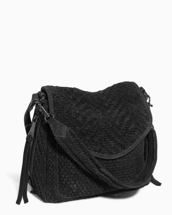 Aimee Kestenberg Satchels Women Woven All For Love Convertible Shoulder Black Suede