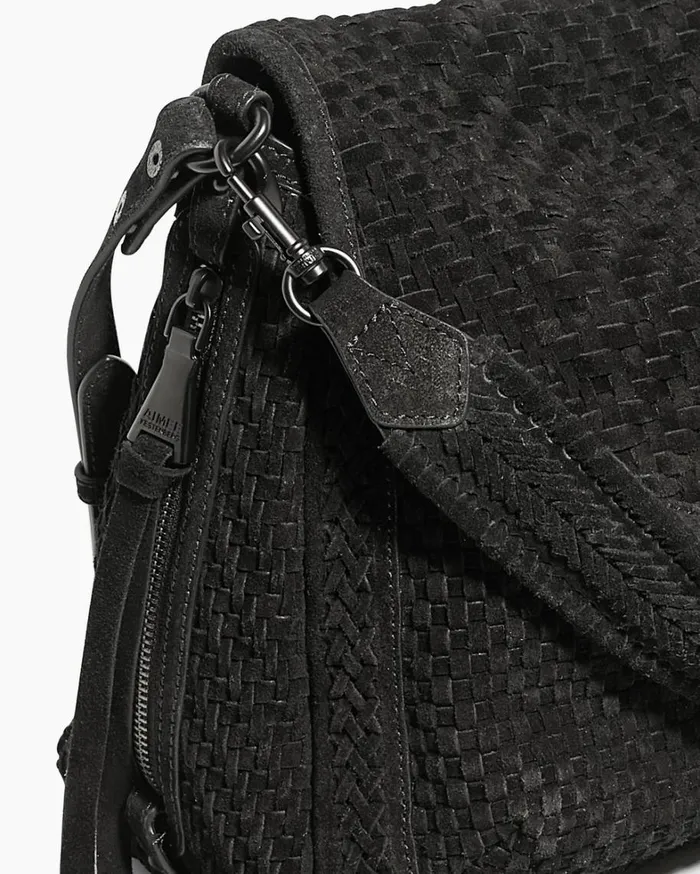 Aimee Kestenberg Satchels Women Woven All For Love Convertible Shoulder Black Suede