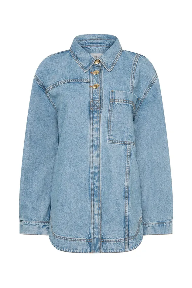 Aje X Outland Denim Shirt Coastal Blue Women Aje Denim