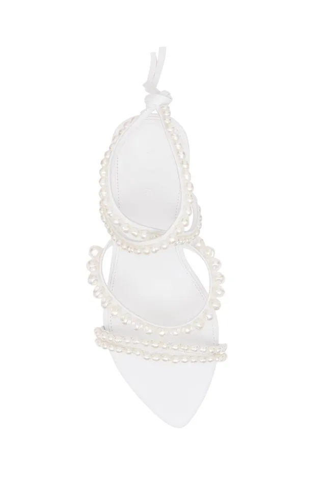 Alba Pearl Sculptural Heel White Women Aje Shoes