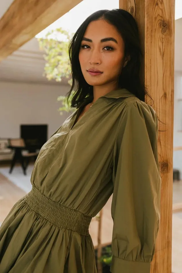 Alice Mini Dress In Olive Olive Women Bohme Dresses