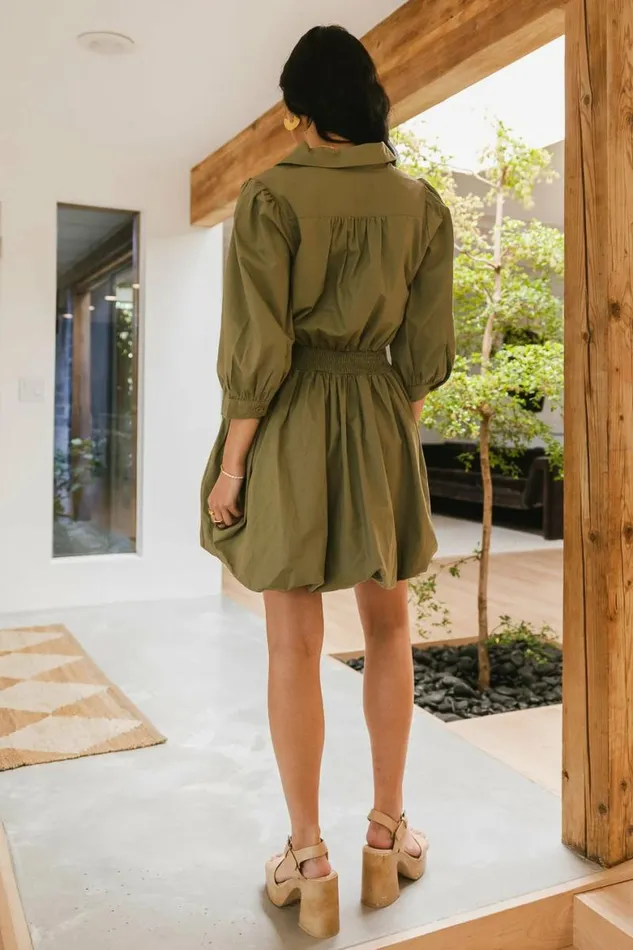Alice Mini Dress In Olive Olive Women Bohme Dresses