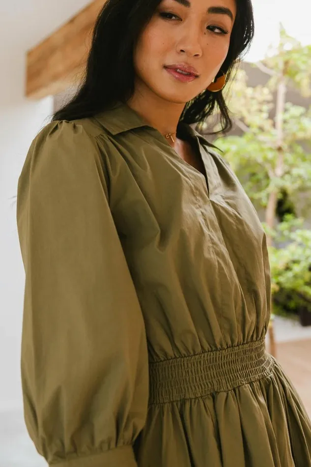 Alice Mini Dress In Olive Olive Women Bohme Dresses
