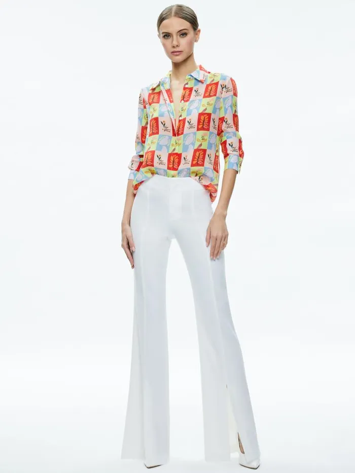 Alice Olivia AO X ORIS EDDU WILLA PLACKET TOP Blair Z Ladies Women Tops