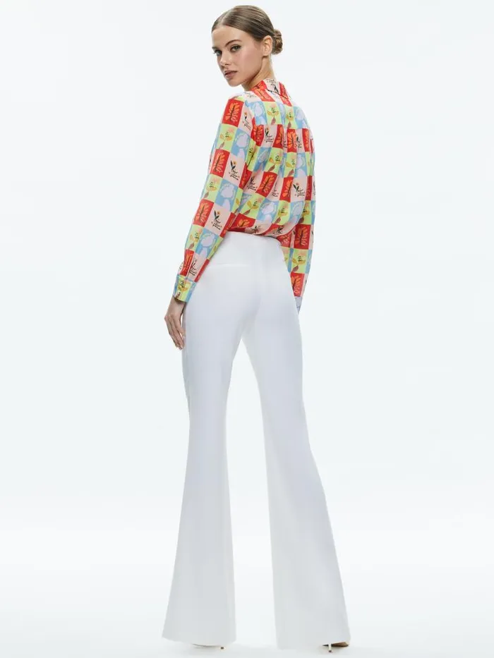 Alice Olivia AO X ORIS EDDU WILLA PLACKET TOP Blair Z Ladies Women Tops