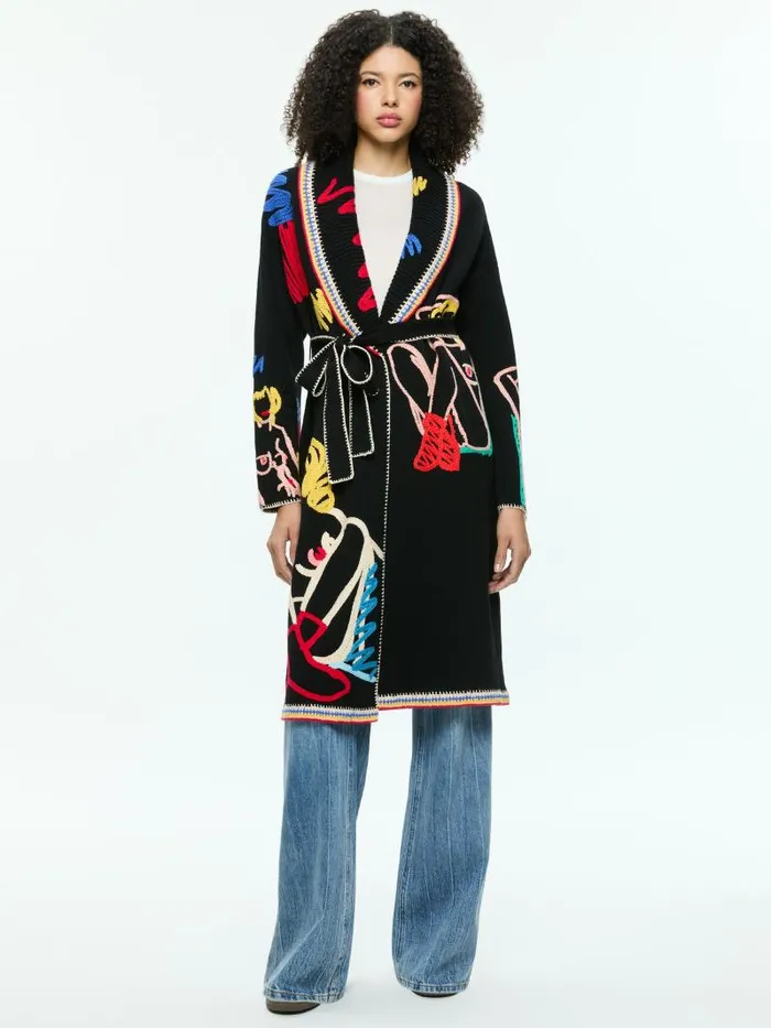 Alice Olivia AO X TOM WESSELMANN ASTRID CARDIGAN Natural Beauty Women Sweaters