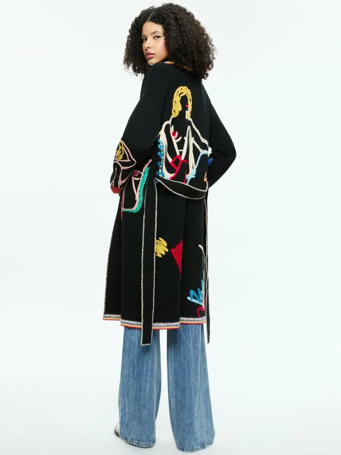Alice Olivia AO X TOM WESSELMANN ASTRID CARDIGAN Natural Beauty Women Sweaters