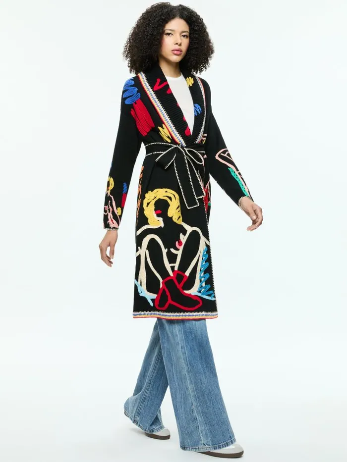 Alice Olivia AO X TOM WESSELMANN ASTRID CARDIGAN Natural Beauty Women Sweaters