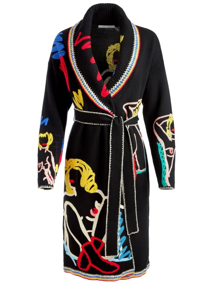 Alice Olivia AO X TOM WESSELMANN ASTRID CARDIGAN Natural Beauty Women Sweaters