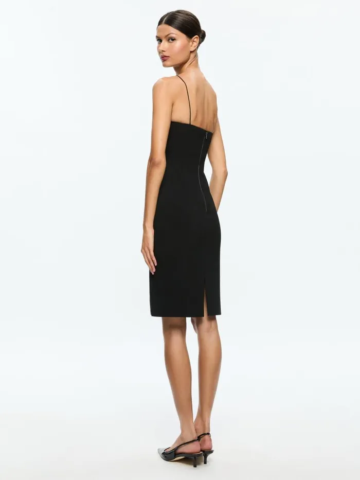 Alice Olivia ADA PEEKABOO BUSTIER MIDI DRESS Blackoff White Women Dresses