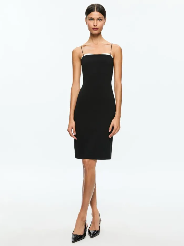 Alice Olivia ADA PEEKABOO BUSTIER MIDI DRESS Blackoff White Women Dresses