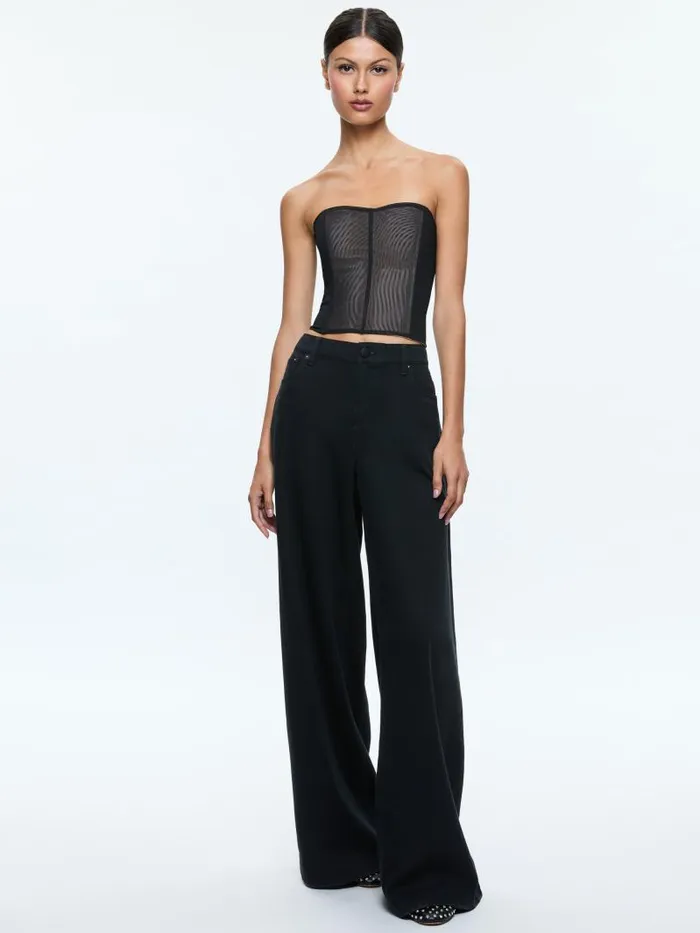 Alice Olivia AVELINE BUSTIER TOP Black Women Tops