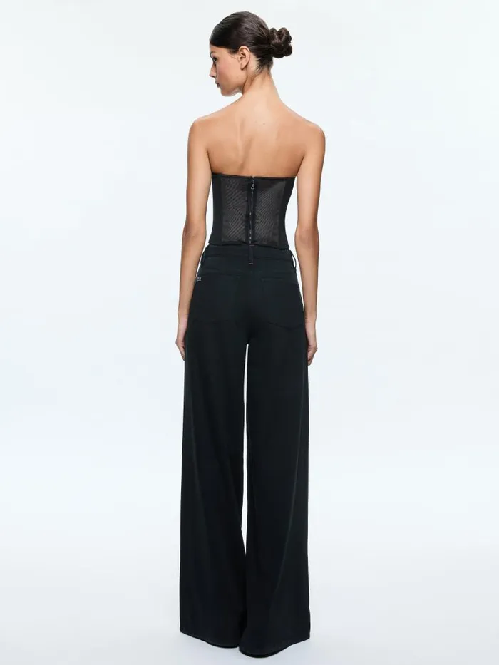 Alice Olivia AVELINE BUSTIER TOP Black Women Tops