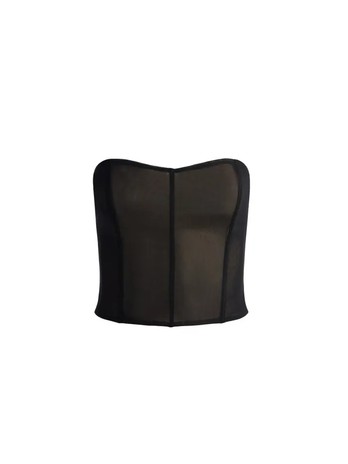 Alice Olivia AVELINE BUSTIER TOP Black Women Tops