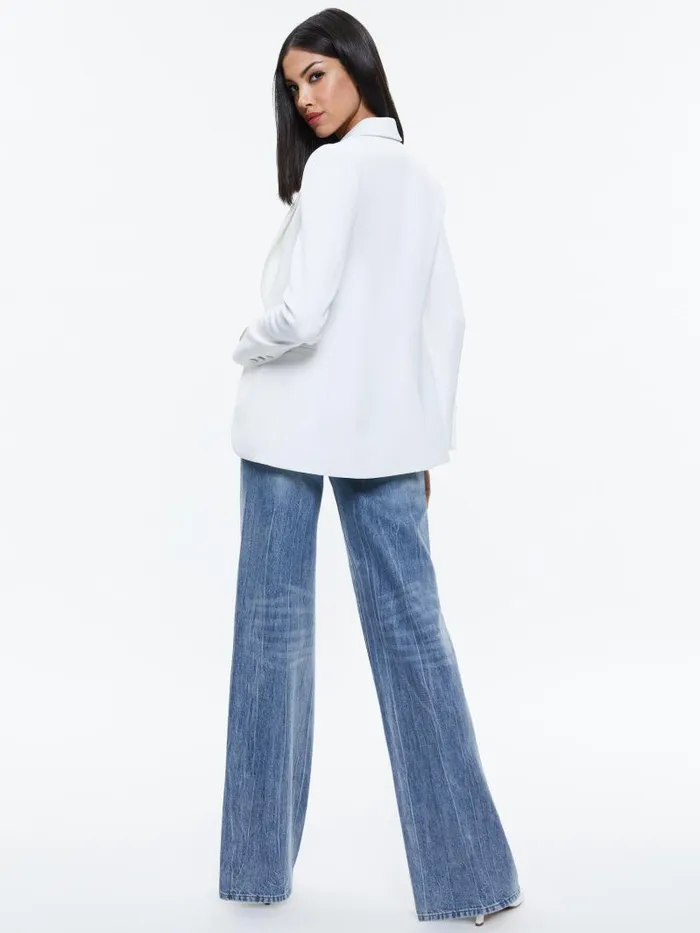 Alice Olivia BLAKE FITTED BLAZER Off White Women Jackets Coats
