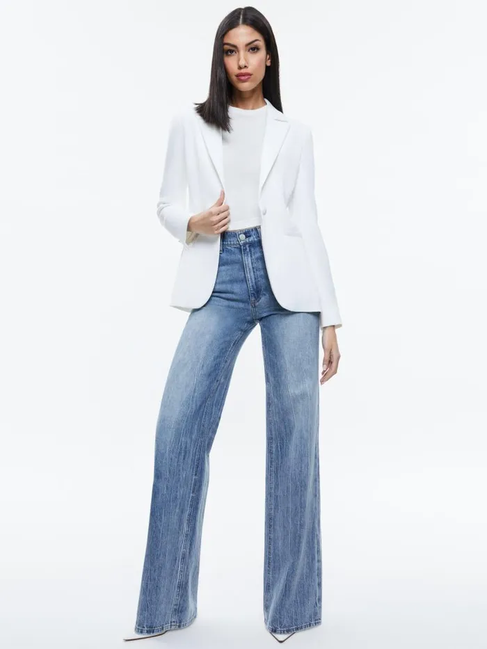 Alice Olivia BLAKE FITTED BLAZER Off White Women Jackets Coats