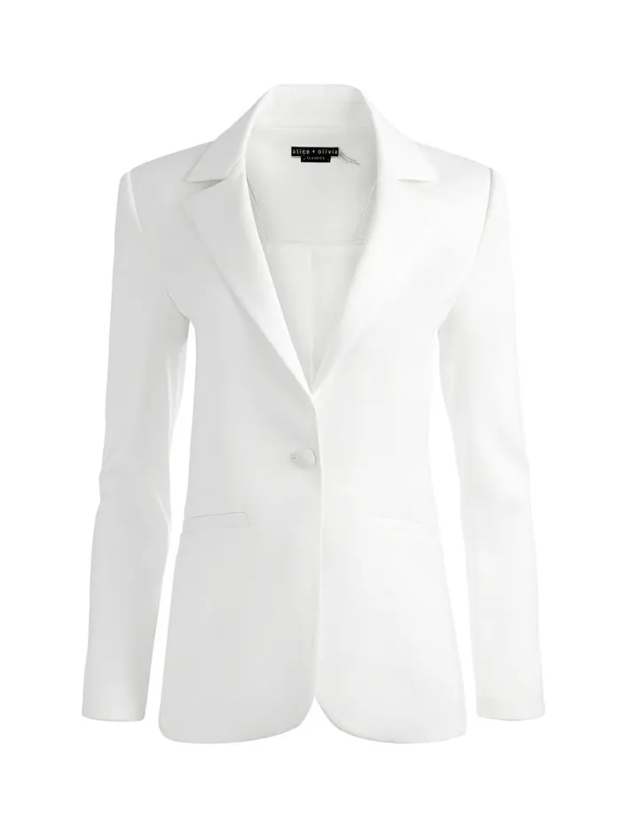Alice Olivia BLAKE FITTED BLAZER Off White Women Jackets Coats