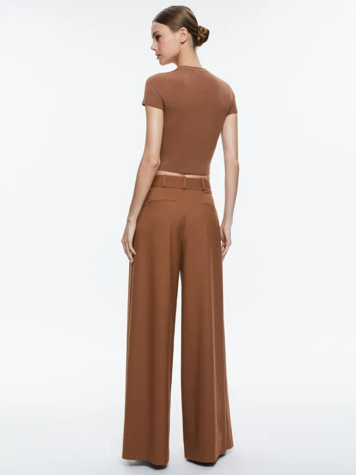 Alice Olivia CIARA SHORT SLEEVE PULLOVER Camel Women Tops