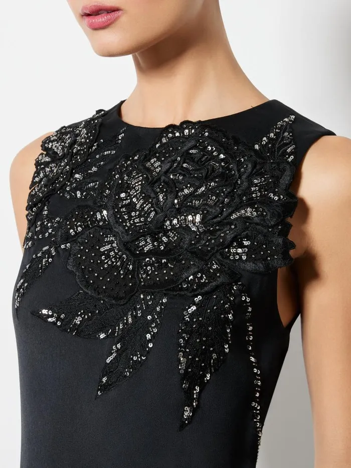 Alice Olivia CLYDE EMBELLISHED ALINE DRESS Le Parisien Blackgunmetal Women Dresses