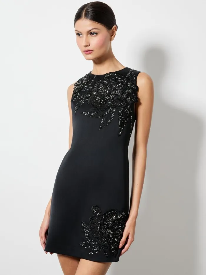 Alice Olivia CLYDE EMBELLISHED ALINE DRESS Le Parisien Blackgunmetal Women Dresses
