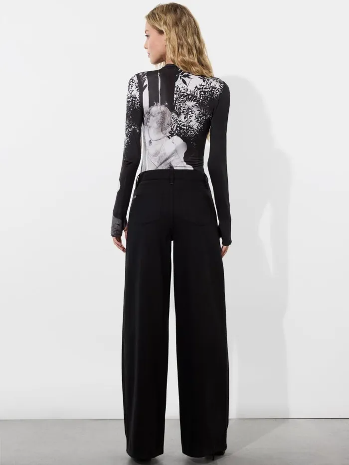 Alice Olivia DELAINA LONG SLEEVE MOCK NECK TOP Renaissance Fresco Women Tops