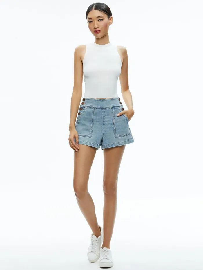 Alice Olivia DONALD JEAN SHORT Rockstar Blue Women Shorts