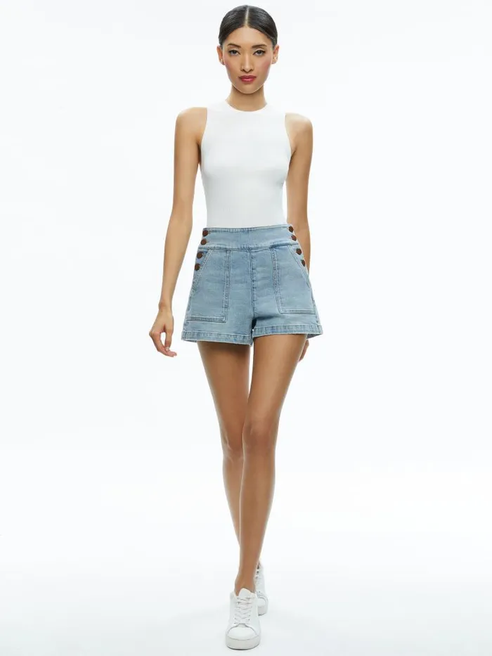 Alice Olivia DONALD JEAN SHORT Rockstar Blue Women Shorts