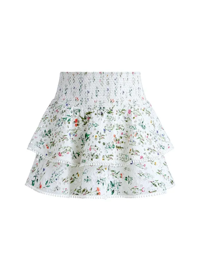 Alice Olivia JOEY TIERED RUFFLED SKIRT Georgia Floral Women Skirts