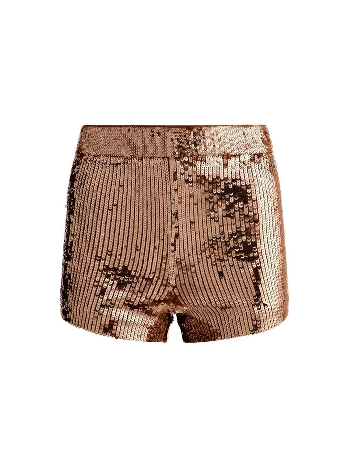 Alice Olivia LACIE SEQUIN HOT SHORT Black Women Shorts