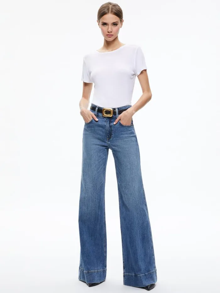 Alice Olivia LETTY BUCKLE BELT Blackgold Women Accessories