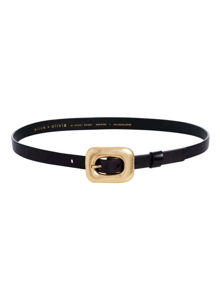 Alice Olivia LETTY BUCKLE BELT Blackgold Women Accessories
