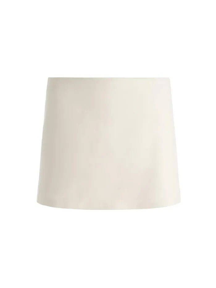 Alice Olivia MACE MINI SKORT Solid Oatmeal Women Skirts