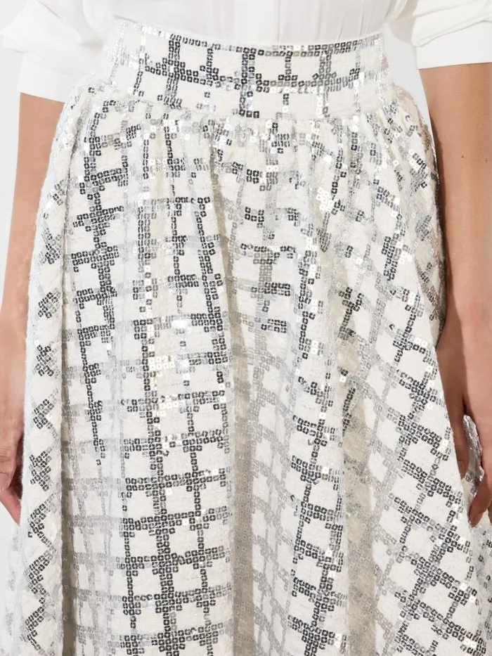 Alice Olivia NILDA VOLUMINOUS SKIRT Off White Women Skirts