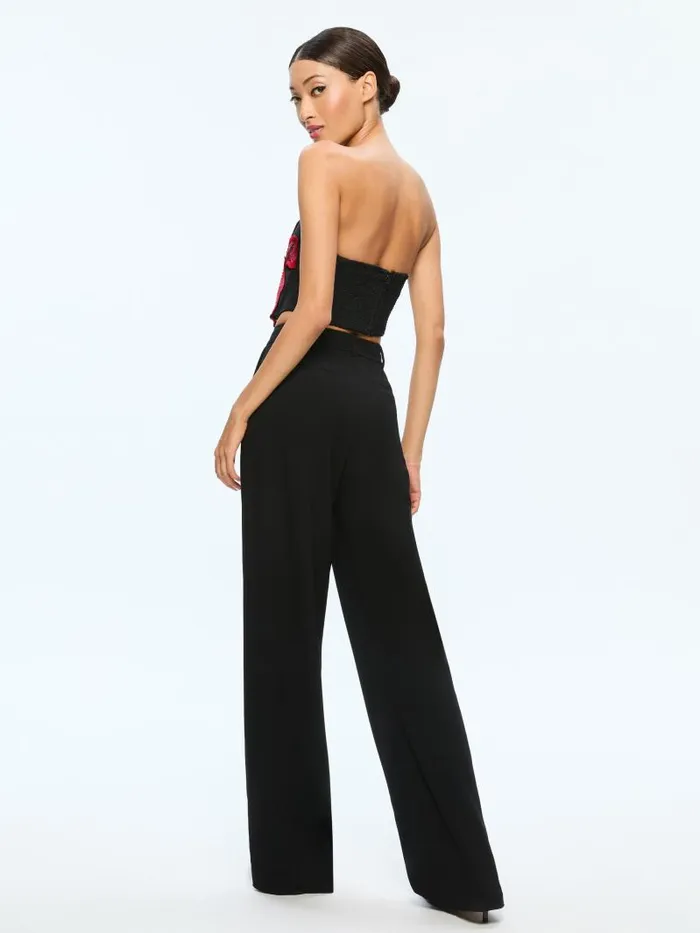 Alice Olivia RANDIE FLORAL APPLIQUE CROP TOP Le Parisien Women Tops